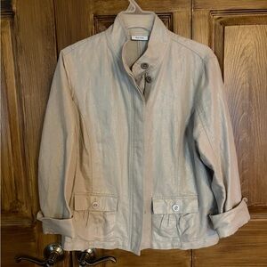 Liz&co. Cream Metallic-Accent Utility Jacket